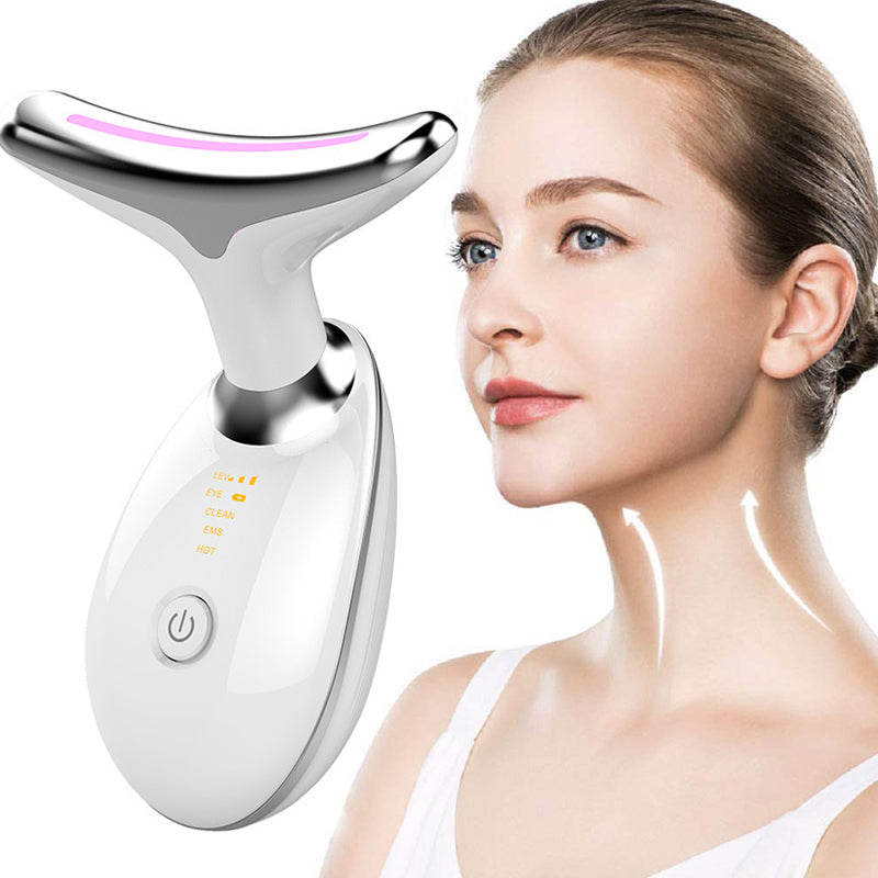 Masseur Anti-Rides Cou & Visage – Vibration, LED & Chauffage