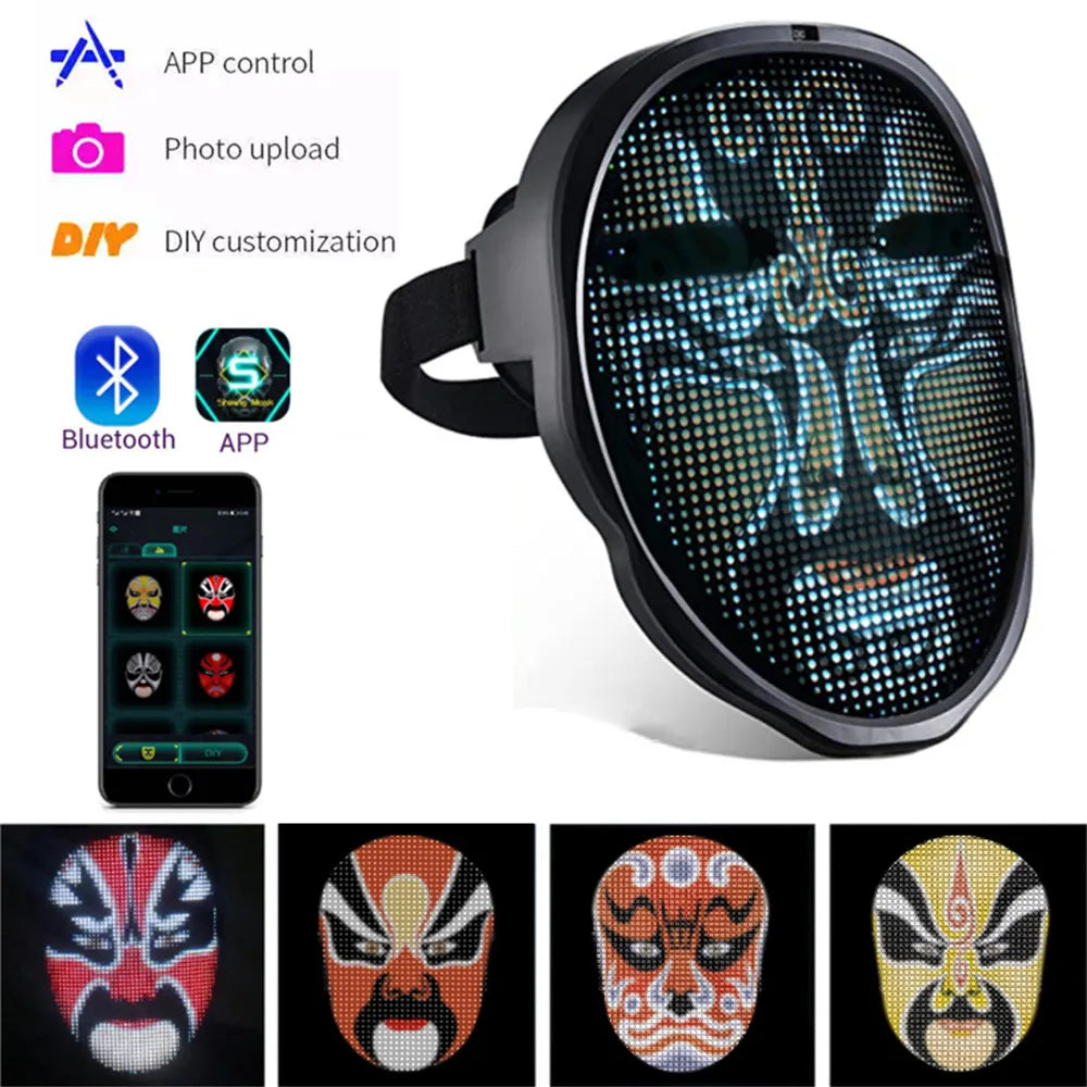 Masque facial Full LED pour Halloween
